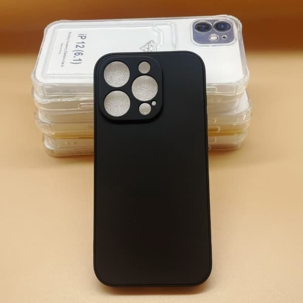 2 stk. Etui til iPhone 17 Pro Sort Mat TPU Simpel Terning Blød Stødsikker Space Drop