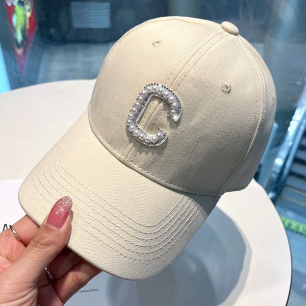 Baseballcaps 2022 vår- og sommerbokstaver Uformell solskjermhette Light beige 55-59cm