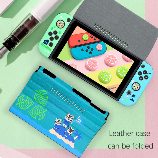 För Nintendo Switch Host Cover Switch NS Läderfodral Case Silicon Rubber Sleeve Senyou club