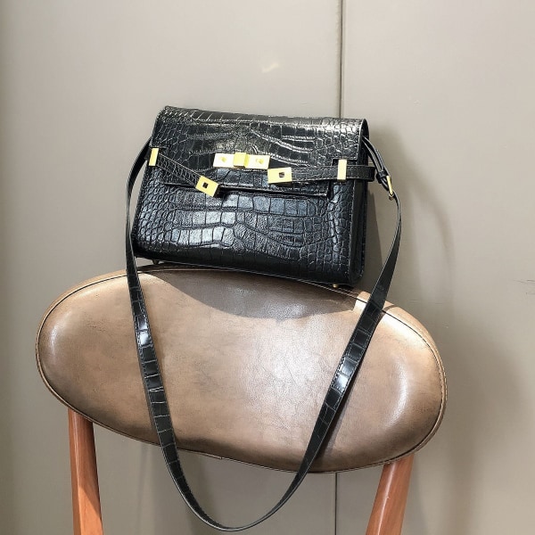Handväska i läder för kvinnor Baguette Bag Axel Crossbody Commuter Mode  Retro Taktil Feel Bag Black tabby efbb | Black tabby | Fyndiq