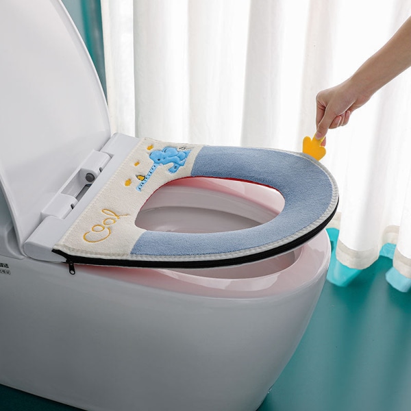 3 stk. Toiletsædebetræk Puder til husholdningsbrug Vandtæt universal lynlåsvasker varmebånd Bear pink and yellow