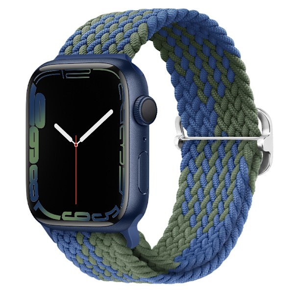 Klockarmband för Apple Watch iWatch 42/44/45mm Z-mönster blå-grön