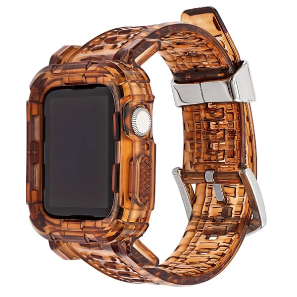 Urrem til Apple Watch iWatch 38/40/41mm Jelly kaffefarve, forlænget version, med stålring