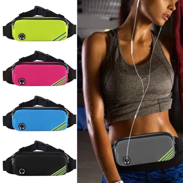 Fanny Pack juoksuhihna vyötärölaukun organizer ulkona tiiviisti istuva monitoimilaite Black Large size