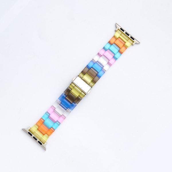 Klockarmband för Apple Watch iWatch 38/40/41/42MM Gul Regnbåge - Rak