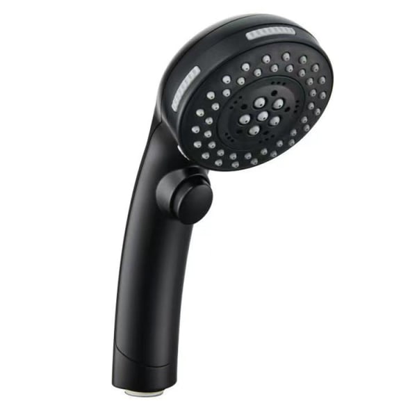 Dusjhode justerbar knapp Håndholdt One-Click Water Stop Booster button shower black