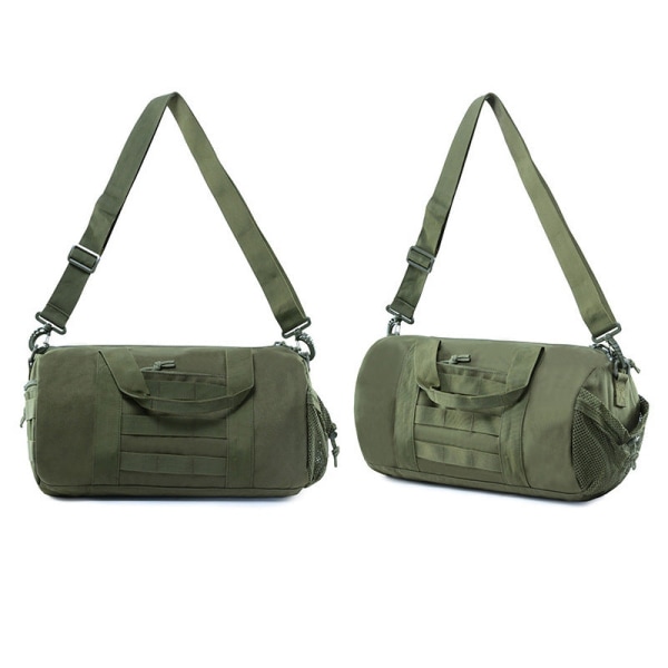 Ryggsekk Herreveske Stor kapasitet Reiseveske Vanntett Herreveske iPad Messenger Bag Håndveske rund bag Tactical Bucket Bag Army Fan Bag Army Green