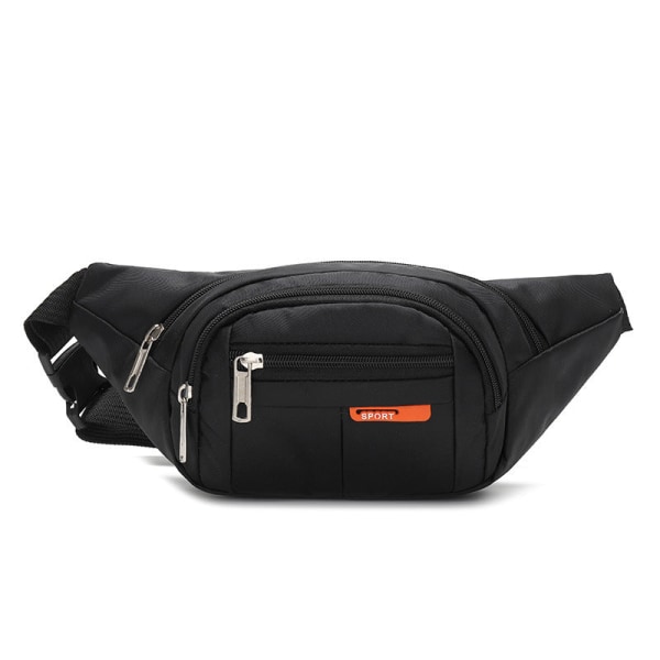 Men's Waterproof Waist Bag Crossbody Bag Large Capacity Sport Bag Black