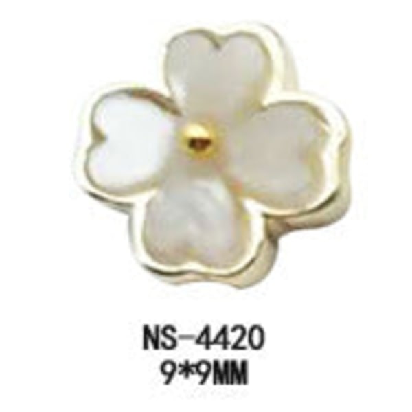 Kynsikoristeet nail art varten kukkiva kukka sadekukka kivi jade jäljitelmä kuori meripihka timantiseos metallikoristeet NS-4420