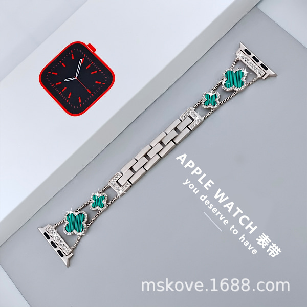 Klockarmband för Apple Watch iWatch 38/40/41mm -9 generationer Starlight + Turkos