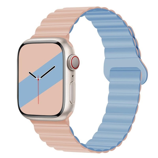 Klockarmband för Apple Watch iWatch S10 46mm rosa sand med dimblå