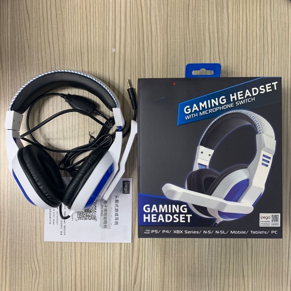 För PS5 trådbundna headset för Switch/PS4/PC/Xbox justerbar mikrofon Black and Green