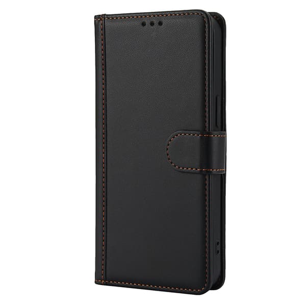 Etui til iPhone 16 Pro svart lær flip
