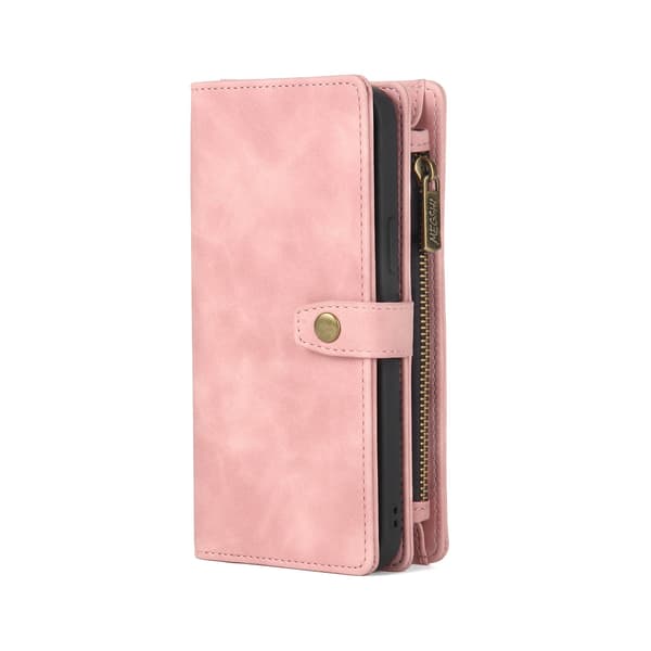 Etui til iPhone 13 pink læder multifunktionel pung