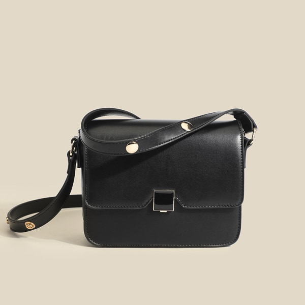 Handväska för kvinnor Retro Mode Square Special-Interest Design All-Match Shoulder Messenger Black