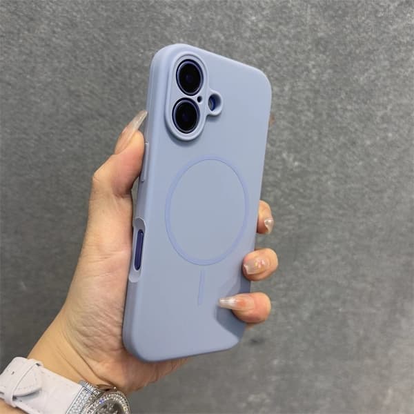 Etui til iPhone 17 Denim Blå Flytende Silikon Magnetisk Fallbestandig