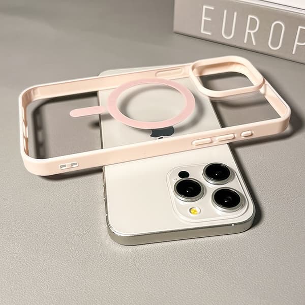 Skal för iPhone 17 Pro Max Rosa Transparent Magnetisk