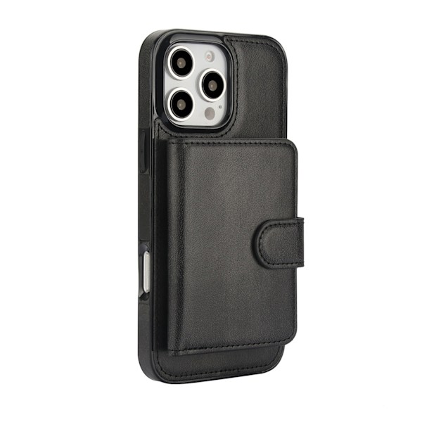 Etui til iPhone 13 sort solid magnetisk delt kortholder multi-kort fuld anti-fald