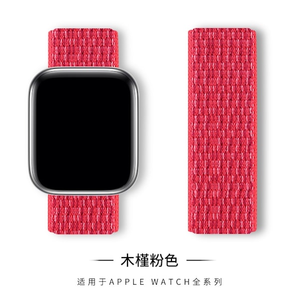 Klockarmband för Apple Watch iWatch 38/40/41/42mm universal hibiskusrosa