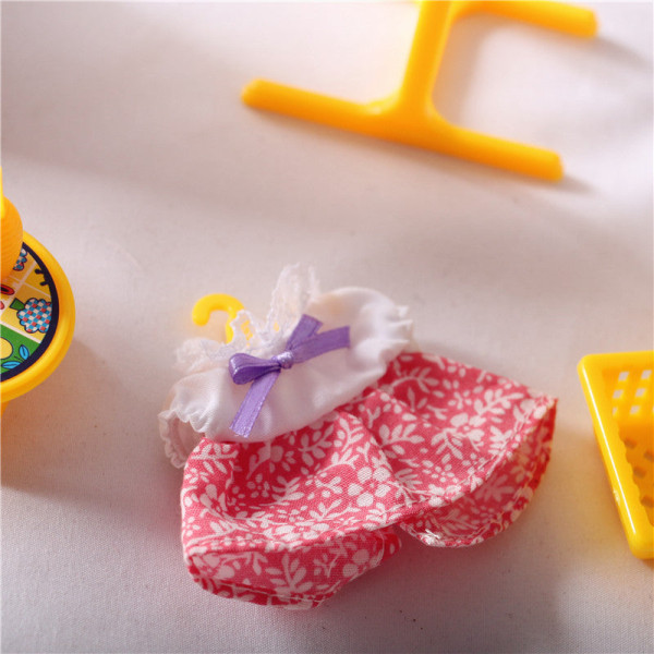 Miniature Furniture Toy Dolls House DIY Decoration Accessories Mini Washing Machine Clothes Hanger Washing Machine