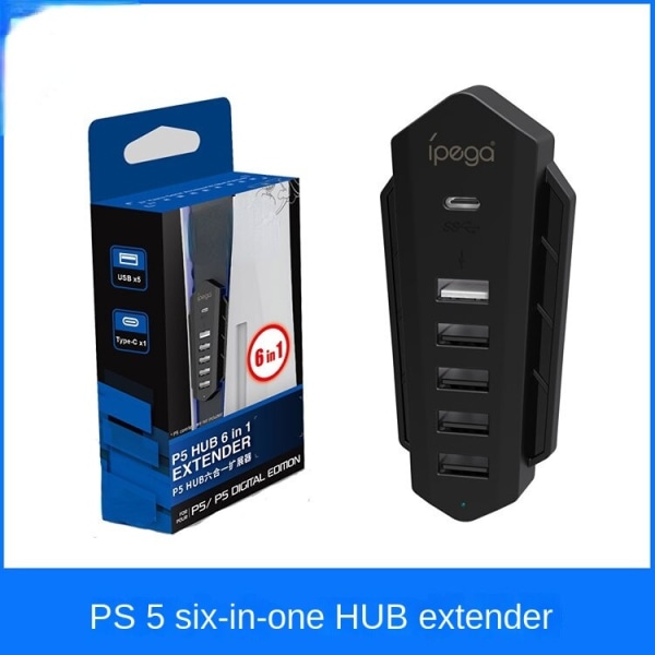 For Ps5 Host Six-in-One Hub Extender P5 Portable USB Converting Interface Multi-Function