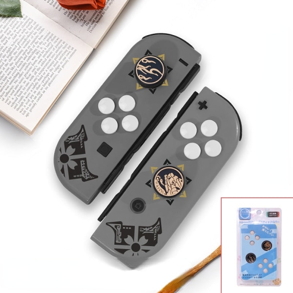 För Nintendo Switch Button Sticker JoyCon Handle Joystick Cap Monster Hunter Theme NS Protective White