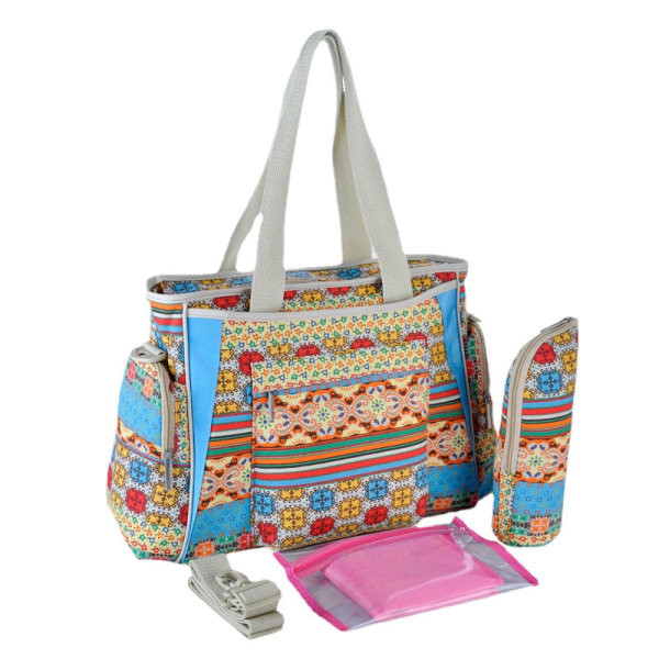 Vaippalaukut Mommy Bag Canvas Monitoiminen Mummy Bag suuri kapasiteetti Crossbody Sea Blue