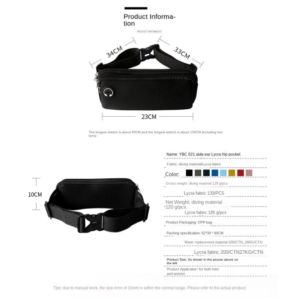 Fanny Pack Löpbälte Midjeväska Organizer Multifunktion Mini Invisible Vattentät Rose Red 4-6 inches
