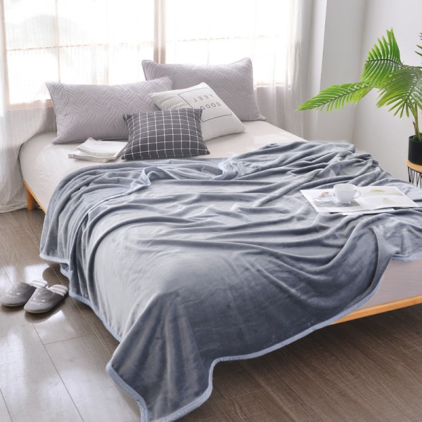 Fortykket flanellteppe Sobelpels Uformelt teppe Termisk sengetøy Minkpelsstoffteppe Light gray 200*230cm