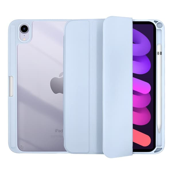 Stilfuldt etui til iPad 9.7\" hvid isblå blød kant