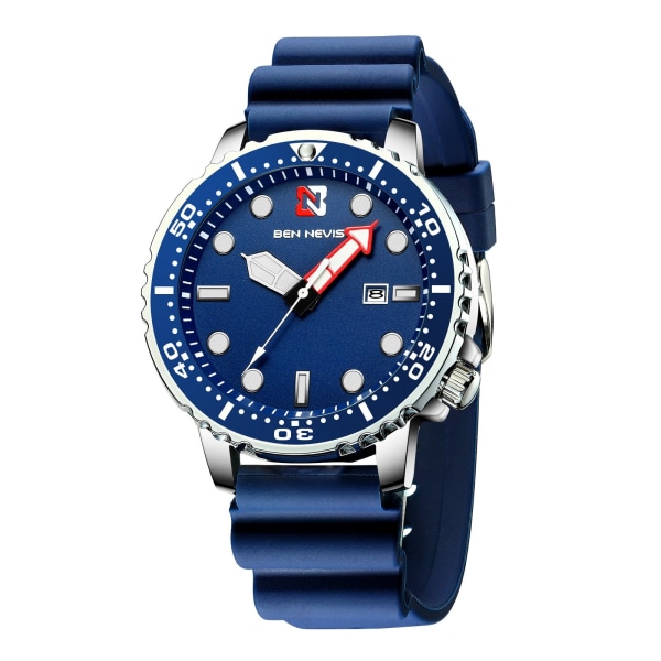 Herrklockor Sport Quartz Watch Grön Submariner Present Classic Blue