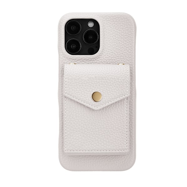 Fodral för iPhone 14 Pro Max vit utan snodd läder stor kapacitet plånbok crossbody anti fall