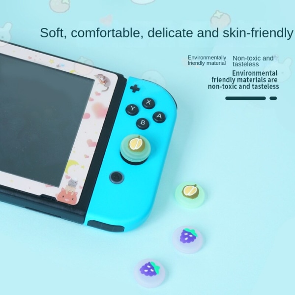 Til Nintendo Switch Multi-Flavor Fruit Rocker JoyCon Button Cap NS Protective Cap Lite Banana with strawberry