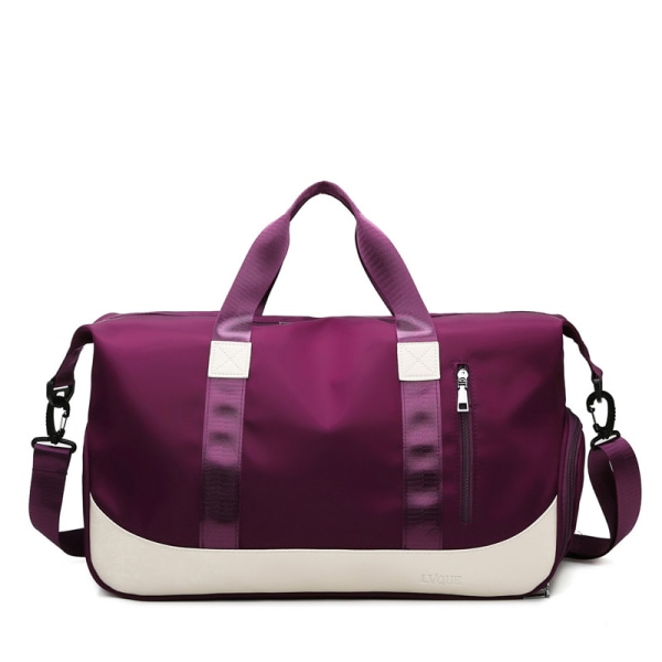 Damehåndveske Dry Wet Separation Fitness Yoga Color Matching Multi-Functional Shoulder Messenger Purplish red 47*22*25