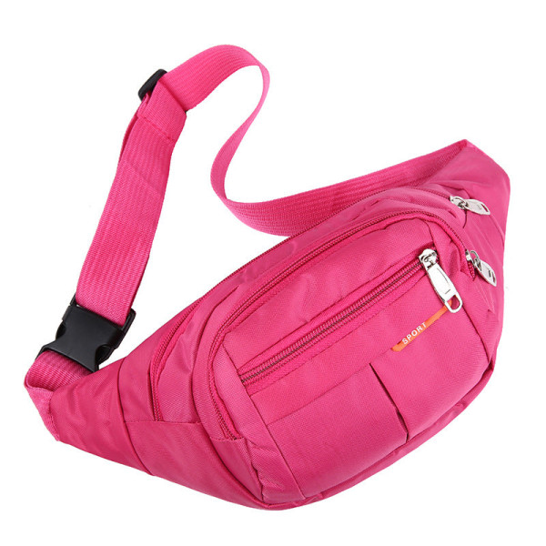 Fanny Pack juoksuhihna vyötärölaukun organizer , suuri kapasiteetti vedenpitävä monikerroksinen Rose Red