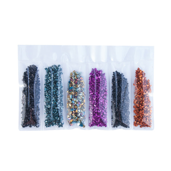 Nageldekorationer för nail art New York Storm Glasgrus 6 Plädpåsar 018 Gravel 6-Piece Bag (26g)