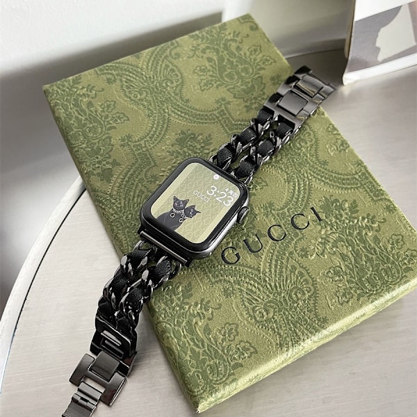 Urrem til Apple Watch iWatch 38/40/41/ 10. generation 42mm universal sort sort læder