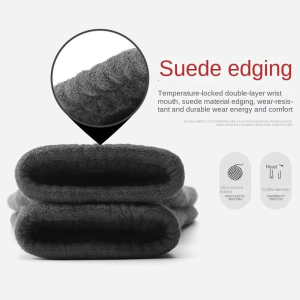 Kvinder Mænd Cykelhandsker Strikket Touch Screen Varm skridsikker dobbeltlags fleece-foret Dark gray non-slip XL