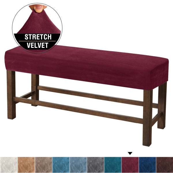 Sofatrekk Velvet Stretch All-inclusive Supermykt Langstoltrekk Wine Red XL