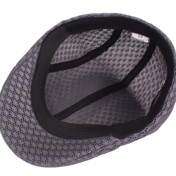 Baskerhatt Mesh Cap och Dam Vår- och Sommar Retro Peaked Cap Medelålders Mesh Cap Ungdomssolhatt Light gray M（56-58cm）