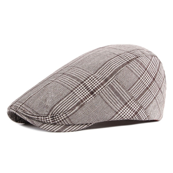 Barettihattu 2022 kevät kesä syksy ruudullinen aurinkosuoja Casual cap Light coffee Color Adjustable