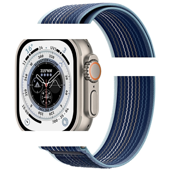 Klockarmband för Apple Watch iWatch 38/40/41/42mm Stormblå Titanium Connector