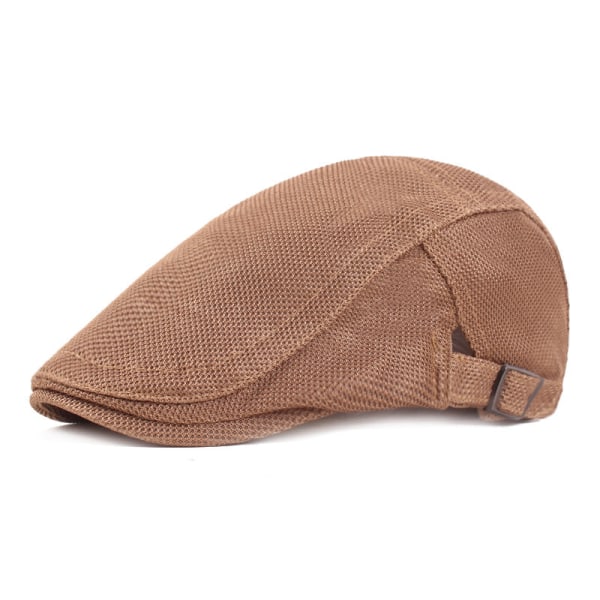 Beretlue Beret Sommermeshhatt for kvinner Pustende Advance-hatter Solhatt Herrehatt Kunstnerisk ungdomshatt Khaki Adjustable