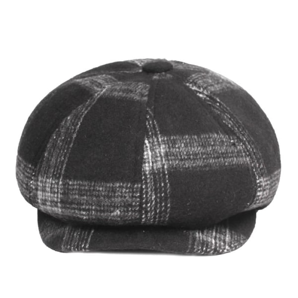 Beretlue Vinterlue Beretlue for eldre Vinter Tykket topplue for menn Øreklaffer Varme Advance-hatter Black XL（60cm）
