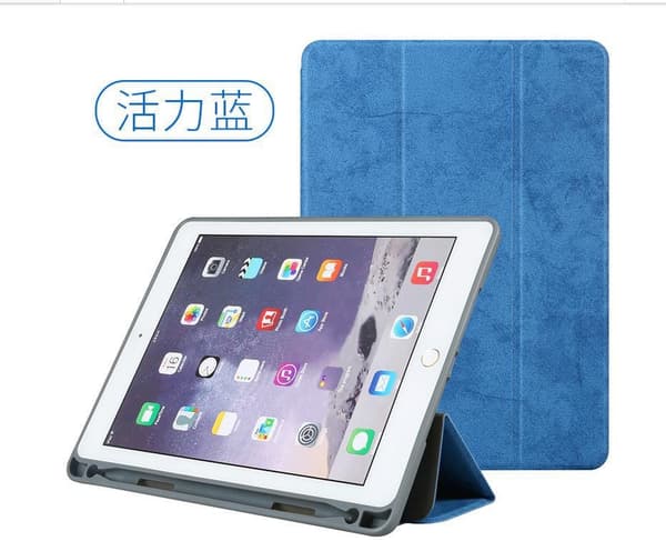 Stilig etui for iPad 2019 10.2 Blått Stoff Tri fold Sleeping