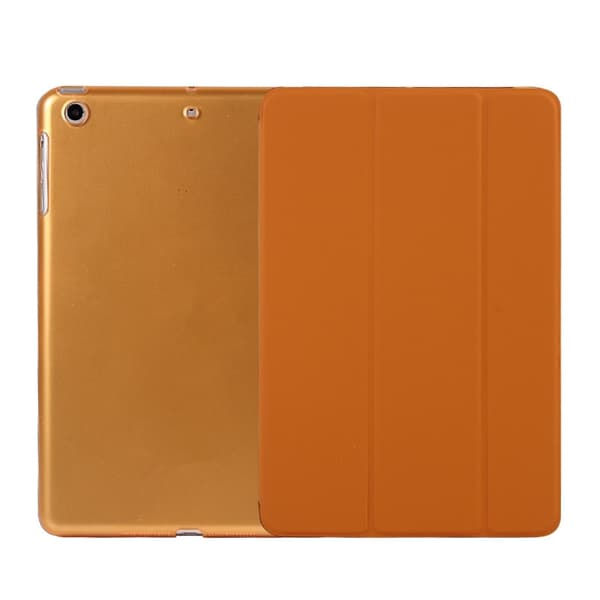 Etui til iPad 2/3/4 4-fold orange ét stykke mini smart sleep læder tyndt