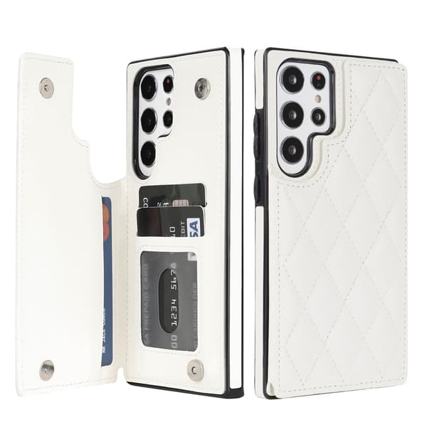 Fodral för iPhone 14 vit ins multifunktionellt kortfodral plånboksfack