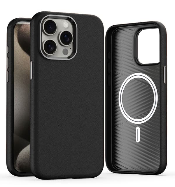 Etui til iPhone 14 Pro, svart, magnetisk type, magnetisk lær, full anti-fall