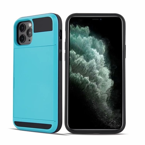 Kotelo iPhone 13:lle, taivaansininen liukukorttipaikka, 2-in-1 pidike lompakko