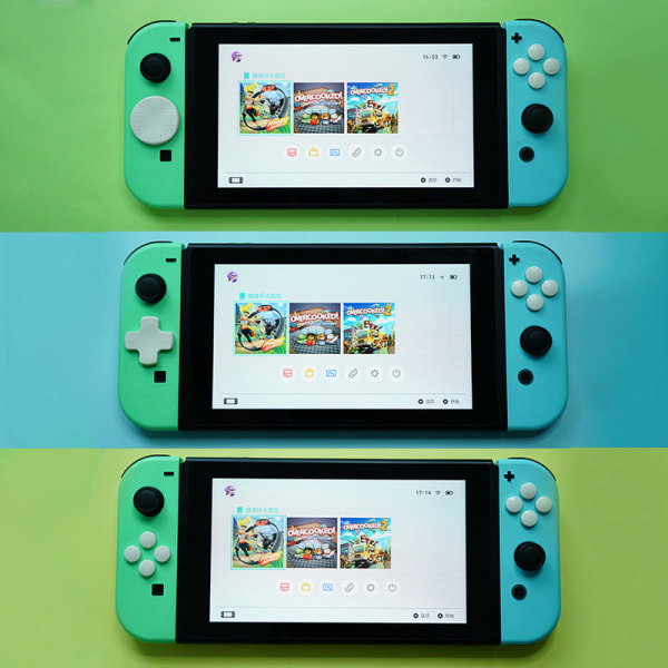 For Nintendo Switch-knapphette NS retningsnøkkelklistremerke Fargerike klistremerker Cat's Paw JoyCon-knapp Cross disc White